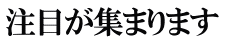 注目が集まります