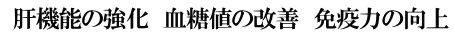 肝機能の強化　血糖値の改善　免疫力の向上