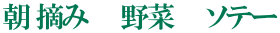 朝 摘み　　野菜　　ソテー