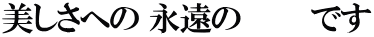美しさへの 永遠の　　　 です 