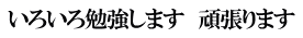 いろいろ勉強します　頑張ります