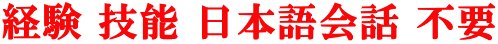 経験 技能 日本語会話 不要